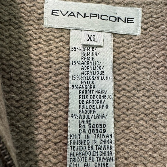 Vintage Evan Picone Angora Blend Zipper Cardigan / Jacket Sweater / xlarge - Picture 9 of 11